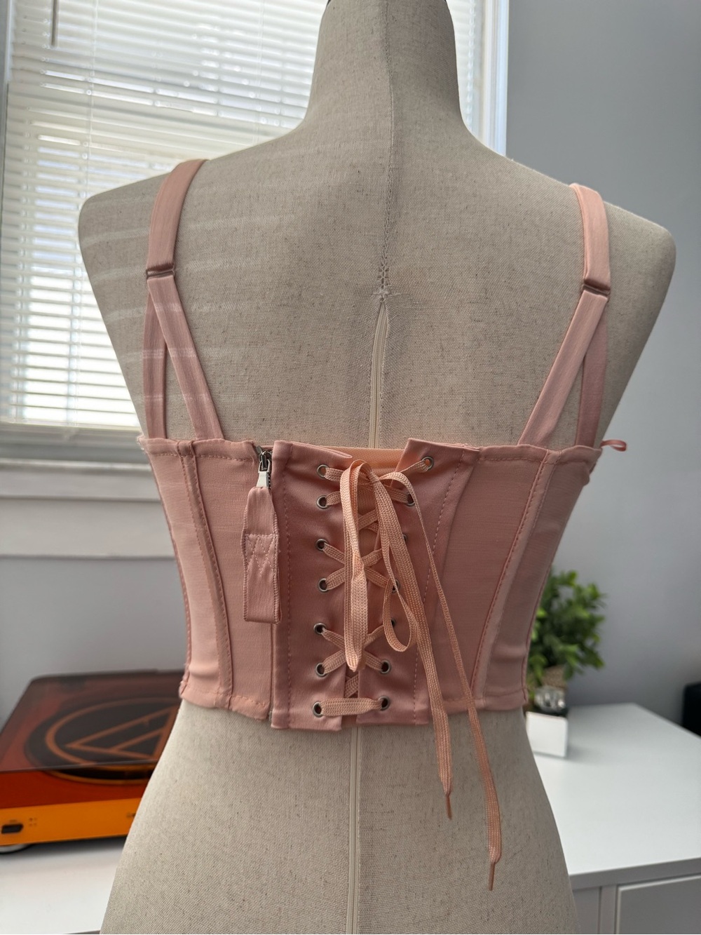 Jean Paul Gaultier Femme Pink Satin Cone Bra Corset Bustier Top US 6 - Picture 5 of 7